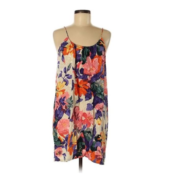 Tucker Floral Silk Casual Dress, like-new - Picture 1 of 2